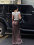 Latest Trendy Animal Print Satin A-Line Skirts